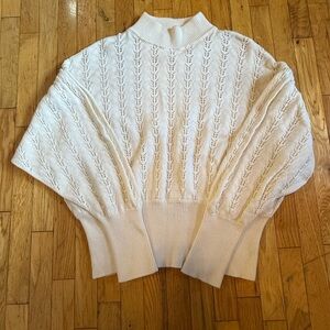 Wilfred Cream Cable-Knit Turtleneck Sweater